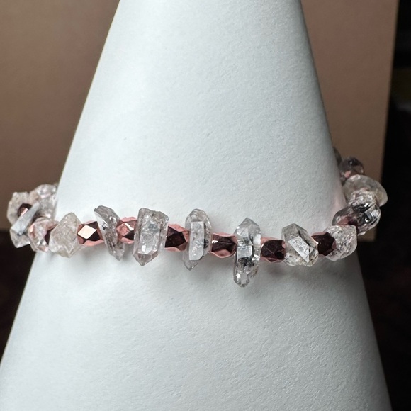 Herkimer NY quartz bracelet stretchy handmade - Picture 4 of 8